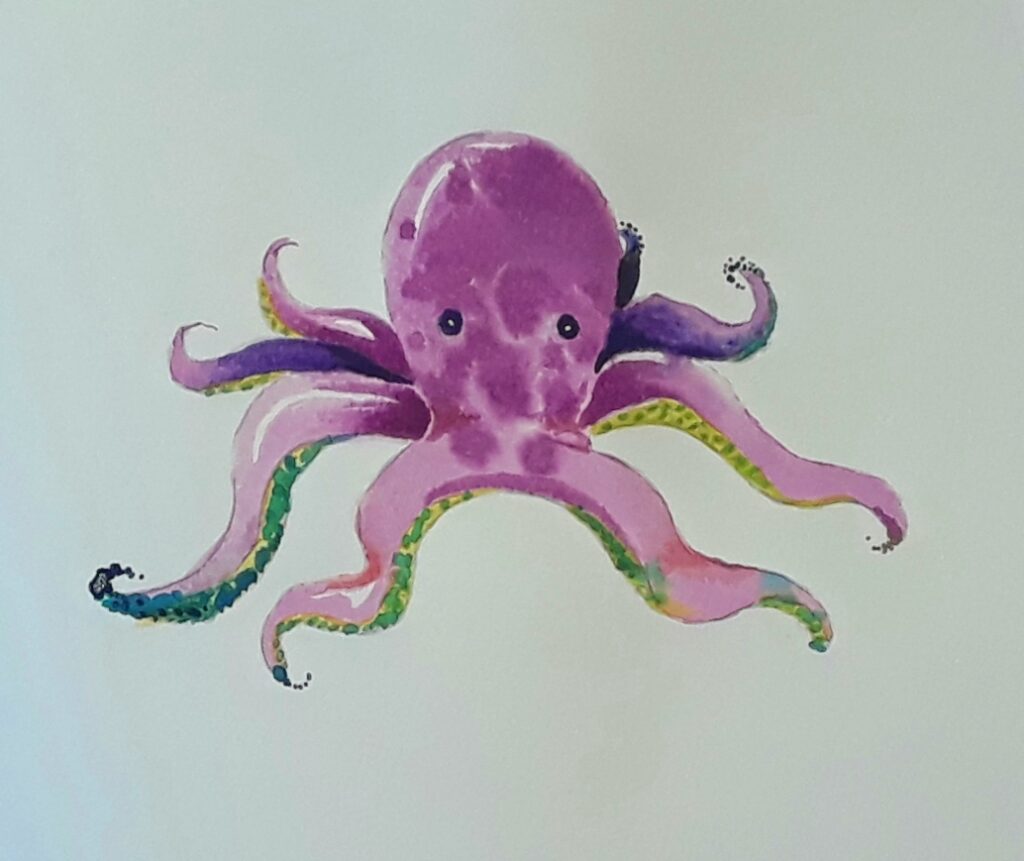 watercolor octopus